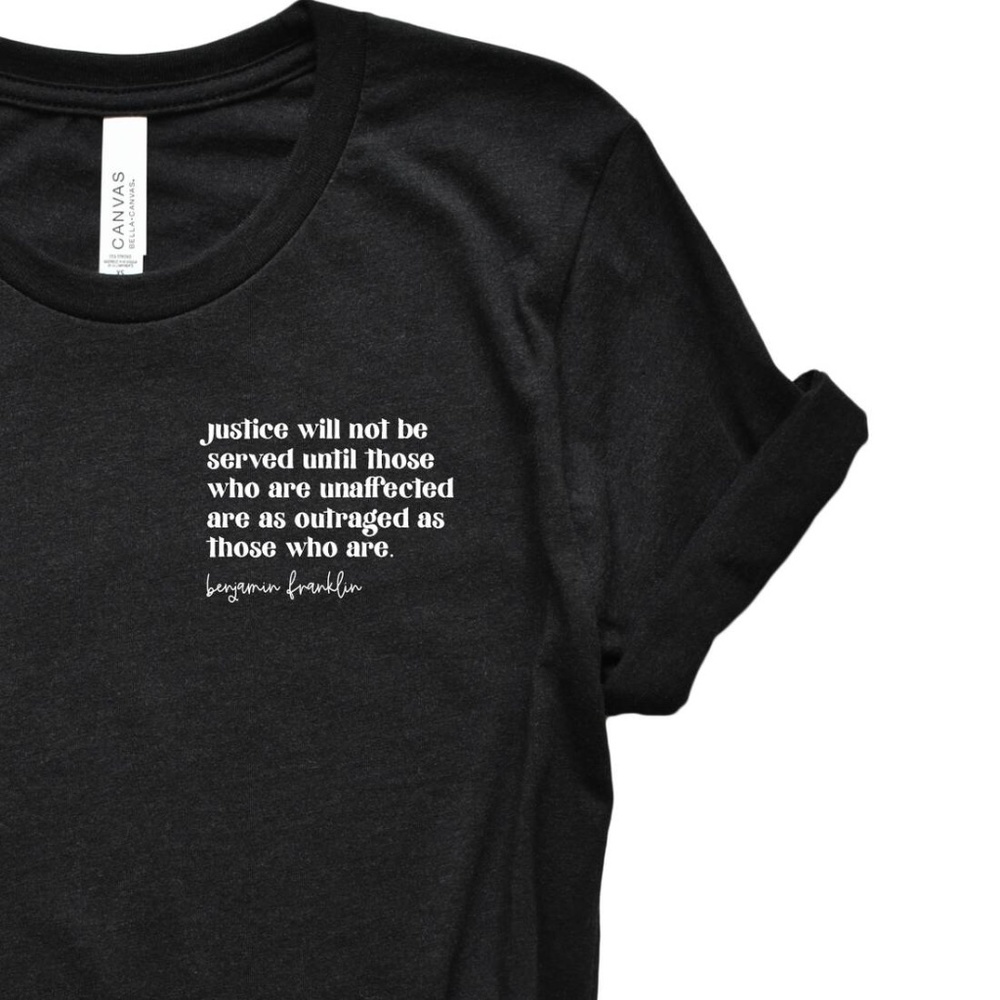 Justice Will Not Be Served Pocket Style Tee